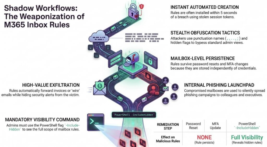 Microsoft INBOX rules hijacked